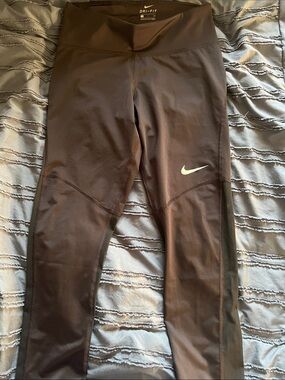 Nike Black Dri-FIT Leggings with White Swoosh